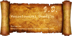 Veszelovszki Domán névjegykártya